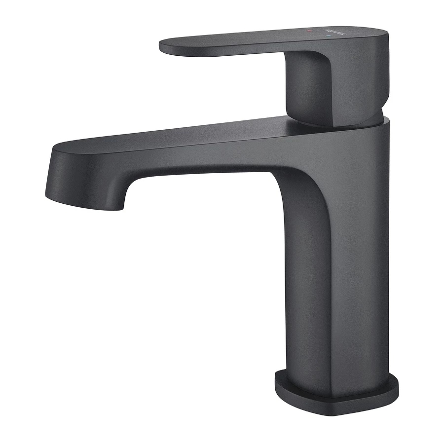 Смеситель Aquatek Оберон для раковины 98 без донного клапана матовый черный AQ1210MB