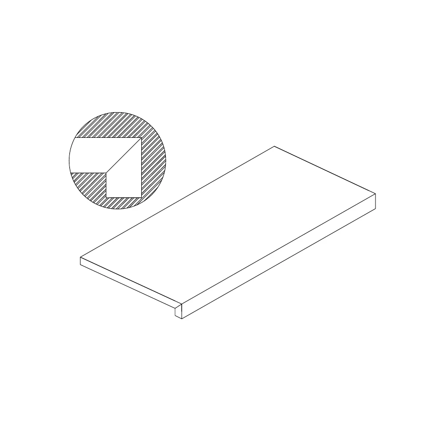 Ступень ТехноАрт керамогранит фронтальная клееная СТК20 многоцветная толщина 20 мм 100х30 см