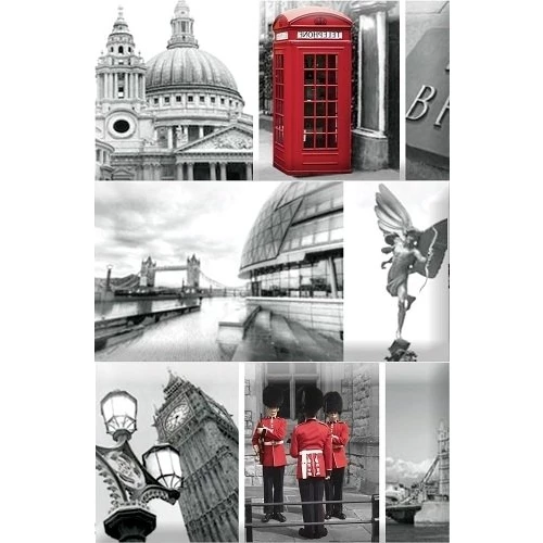 Плитка настенная Absolut Keramika Monocolor Biselado Composicion London Calling A ABC0000110 22,5х15 см