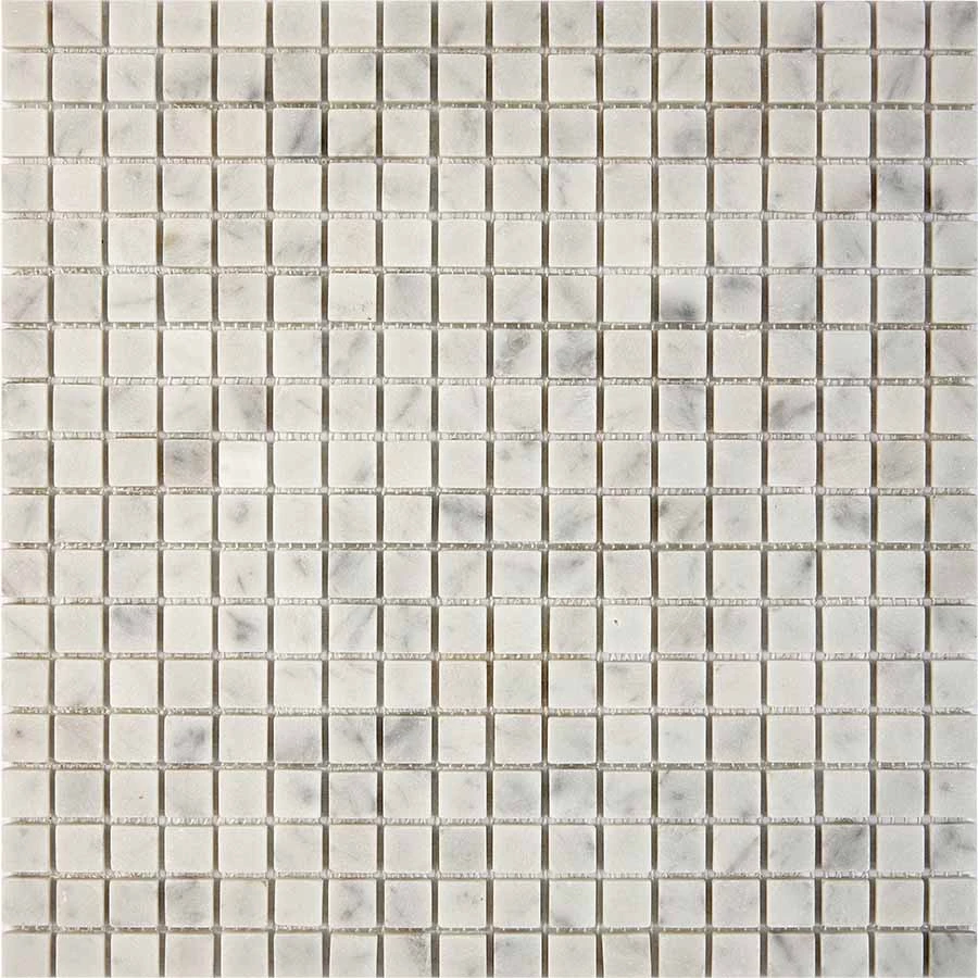 Мозаика Pixel mosaic Мрамор Bianco carrara чип 15х15 мм сетка Матовая Pix 239 30,5х30,5 см