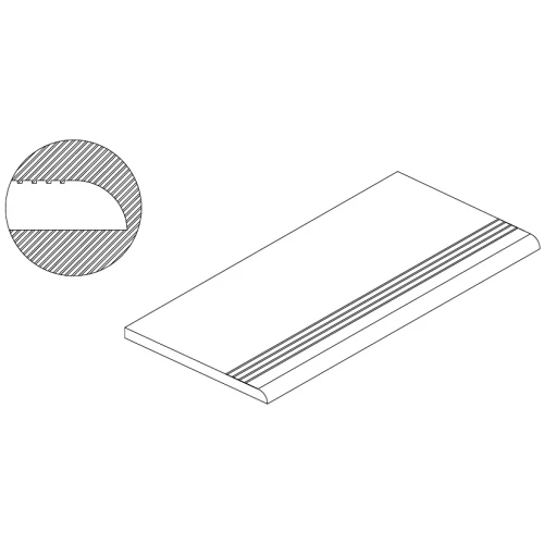 Ступень ТехноАрт керамогранит полосы противоскольжения НАС120 многоцветная 100х30 см