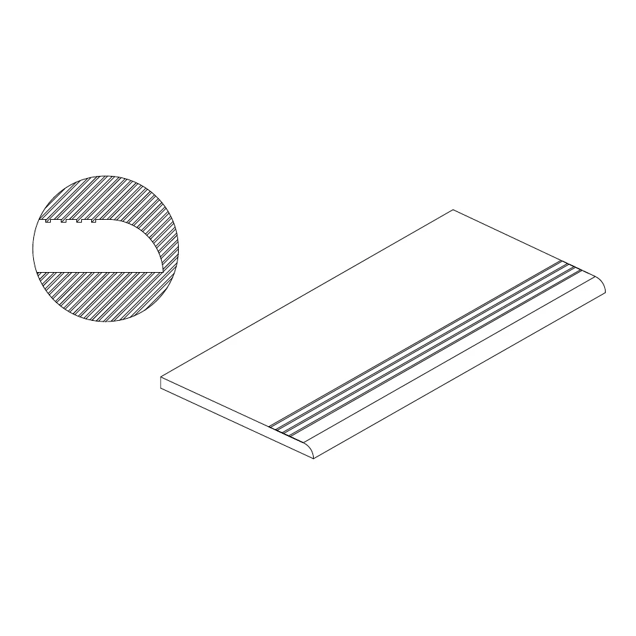 Ступень ТехноАрт керамогранит полосы противоскольжения НАС120 многоцветная 100х30 см