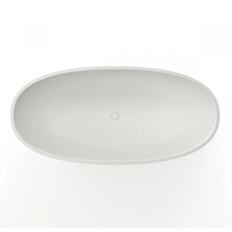 Ванна из искусственного камня Azario Charters свободностоящая белая матовая с белым матовым донным клапаном CHA17079S 170х79х58 см