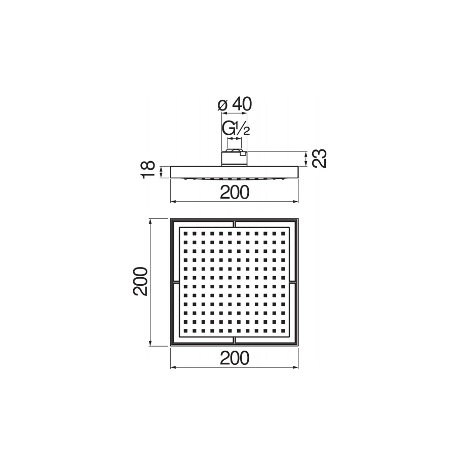 Верхний душ Nobili Mia Velvet black черный матовый AD139/17CBM 20 см
