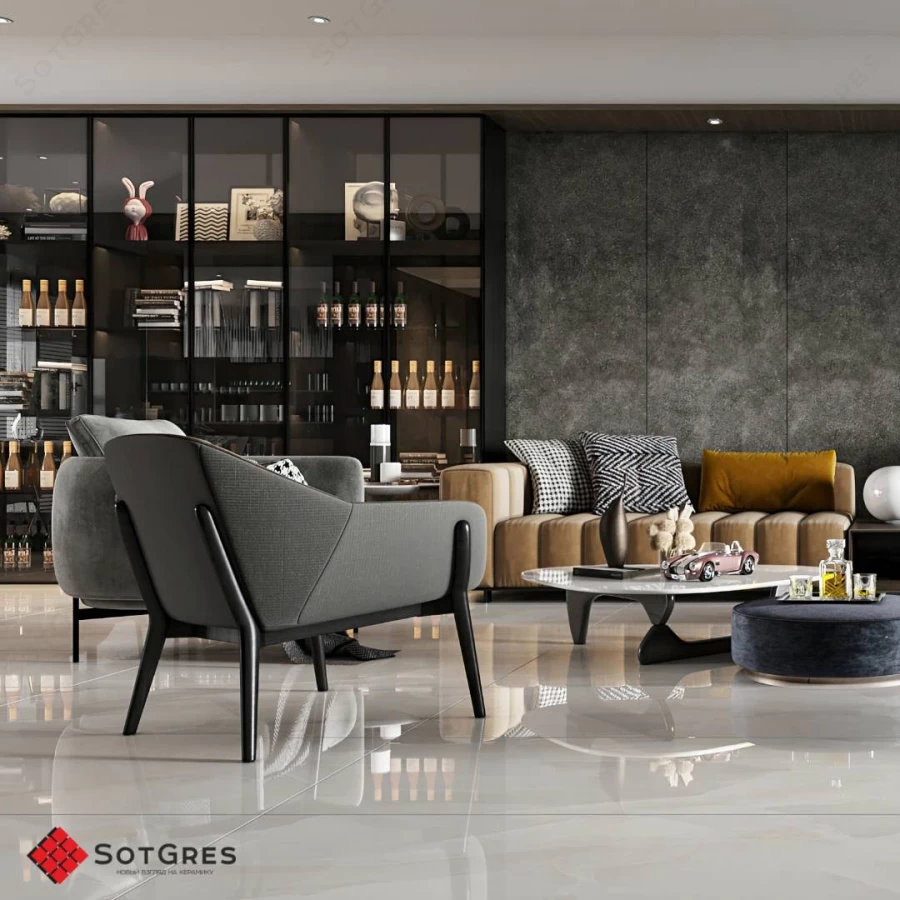 Керамогранит SotGres Cloudy Natural глянцевый 08B-043 120х60 см