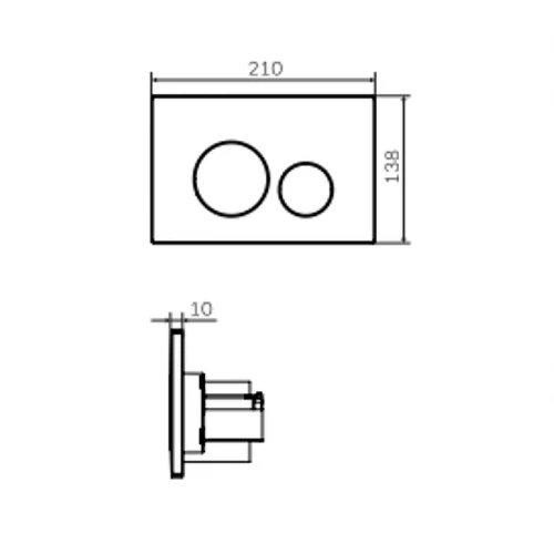 Клавиша для инсталляции пневматическая Am Pm Pro L пластик глянцевый хром I049051