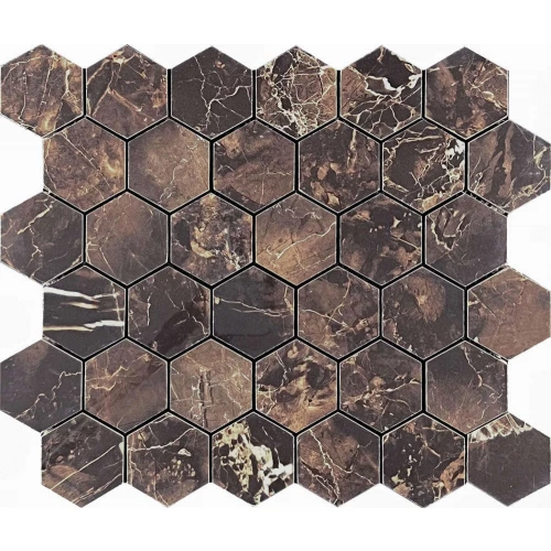 Мозаика Velsaa Mosaic Copper Slab Black Mosaic Hexagone 32,2х30,9 см