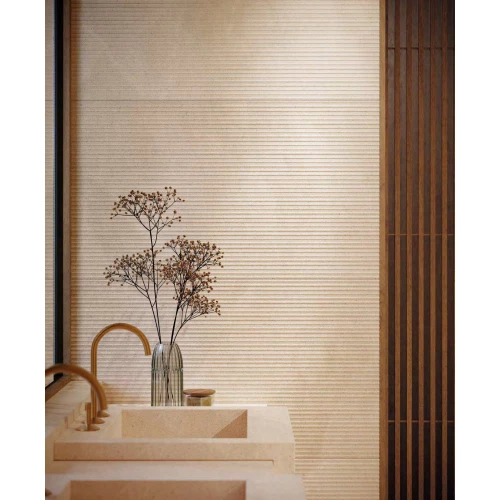 Плитка настенная Porcelanosa Лиместоне Санд Метро / Limestone Sand Metro матовая бежевая 100388423 150х59,6 см