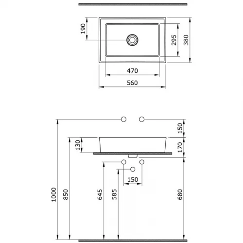 Раковина Bocchi Vessel черная 1172-005-0125 56 см