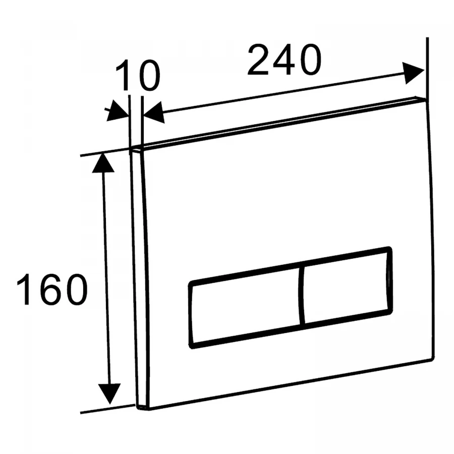 Кнопка смыва Azario New двойная пластик черный матовый AZ-015.04