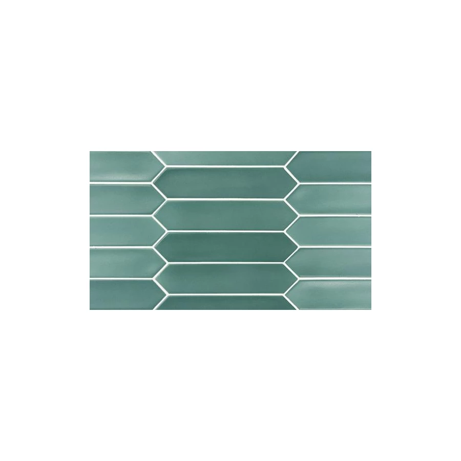 Плитка настенная Equipe Lanse Viridian 27485 глазурованный матовый бирюзовый 25*5 см