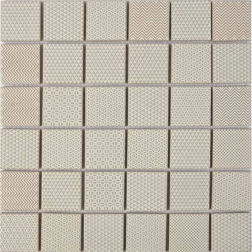 Мозаика из керамогранита Pixel mosaic Керамическая мозаика чип 48х48 мм сетка Pix618 30,6х30,6 см