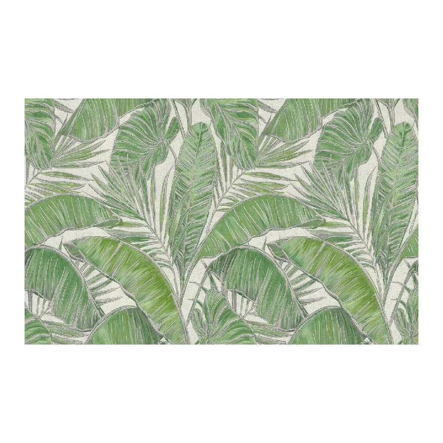 Обои флизелиновые Аспект Deluxe Монтеверде белые зеленые 70389-17 1,06х10,05 м