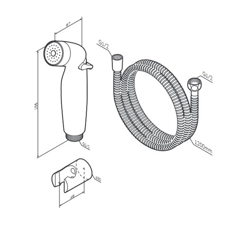 Гигиенический душ Am Pm со шлангом и держателем F0202022