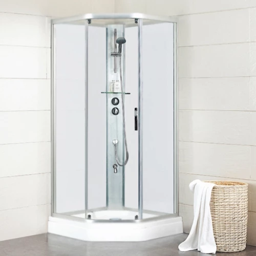 Душевая кабина Bravat Waterfall с задними стенками и смесителем BC090.6100A