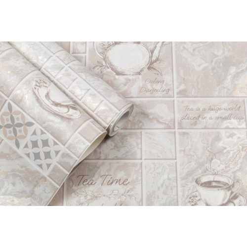 Обои виниловые Palitra Home Tea Time HomeColor коричневые HC11060-28 0,53х10,05 м