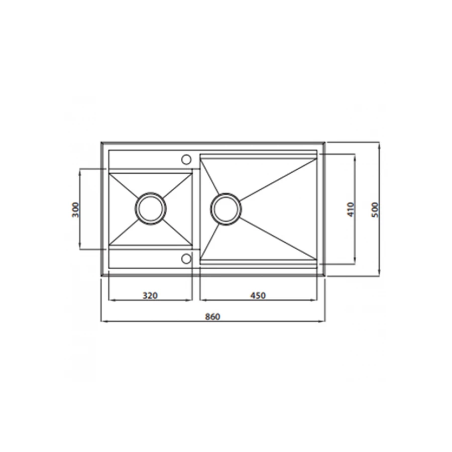 Кухонная мойка Kaiser KT2M нержавеющая сталь KT2M-8650 86х50 см