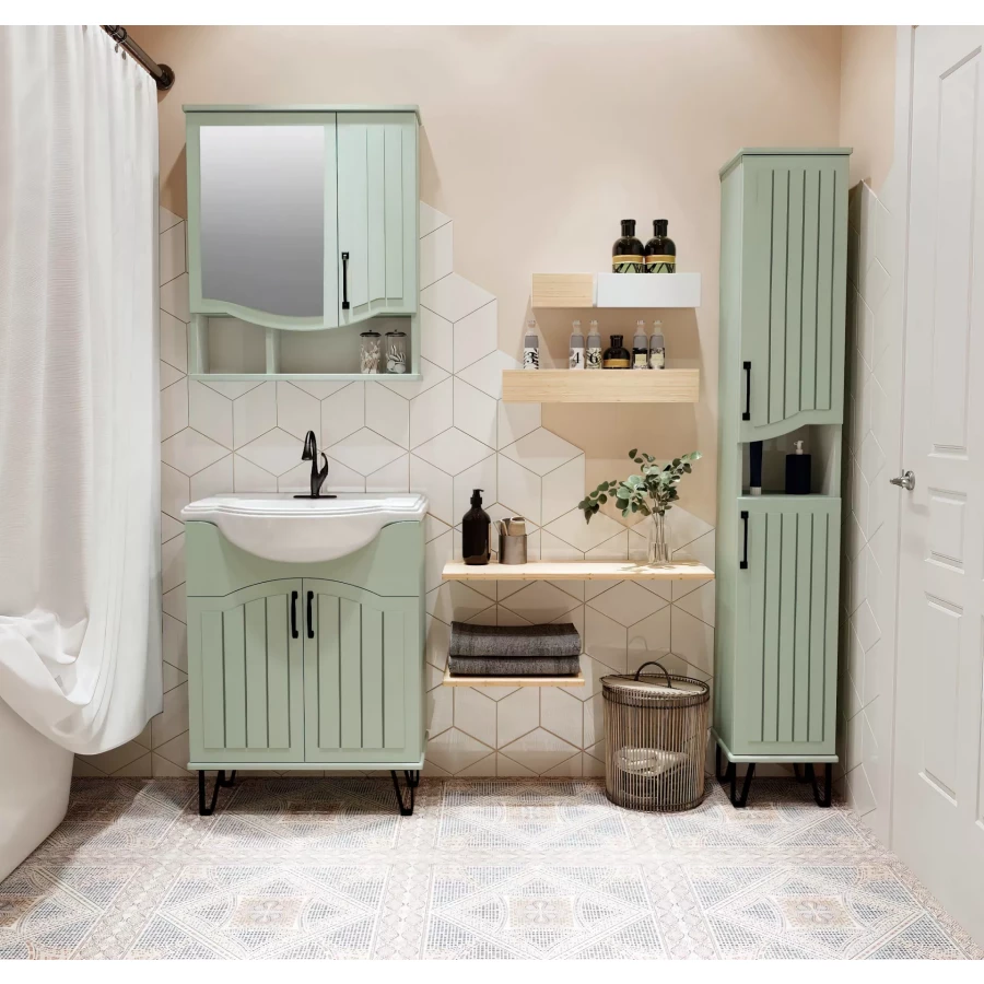 Пенал Runo Марсель 30 мята правый 00-00001221 30x179 см