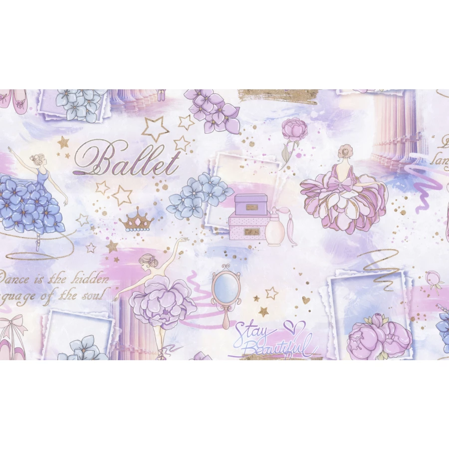 Обои флизелиновые Palitra Home HomeColor Ballet розовые HC71905-65 1.06x10.05 м