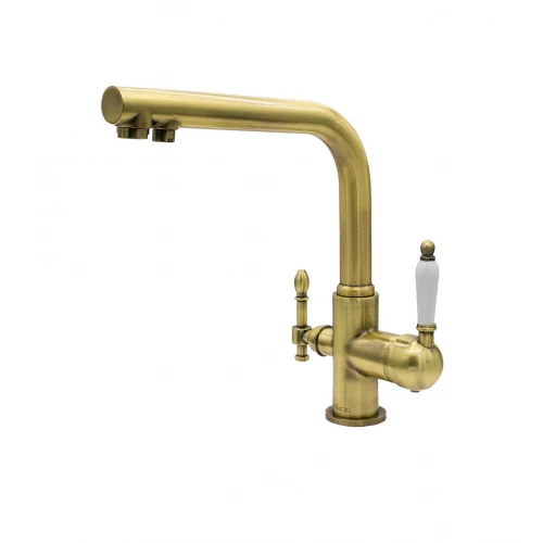 Смеситель с подключением фильтра (2в1) Milacio Castellon Ceramic MC.512.BR бронза