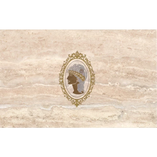 Декор НЗКМ Travertin medallion кремовый TR-D6-CR 25х40 