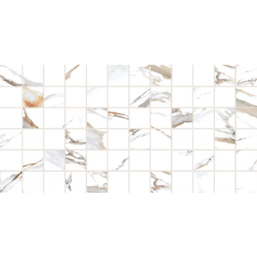 Плитка настенная ALMA Ceramica Дакота / Dakota рельефная глянцевая белая 8 мм TWU09DKT014 50х24,5 см