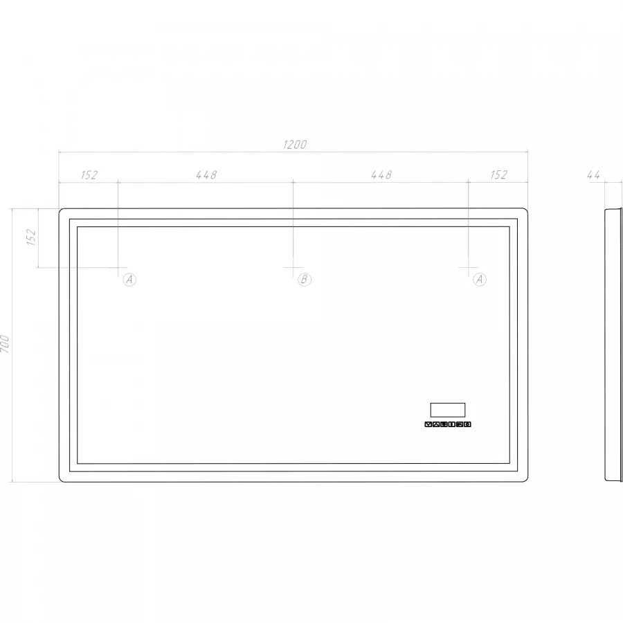 Зеркало Vigo Geometry Media voice 1200 052 120x70 см
