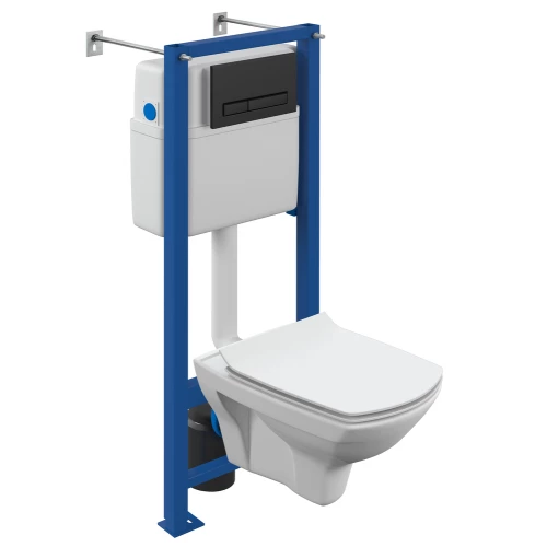 Комплект Cersanit Carina xl co dpl eo slim vector blick пластик черный матовый A64120