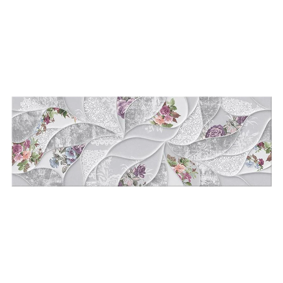 Плитка настенная Eletto Ceramica Malwiya Grey Floris 506961101 24,2*70