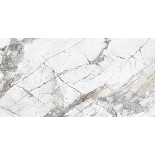 Керамогранит Planet Ceramics UKYF 6234 глянцевый с золотом белый 120х60 см