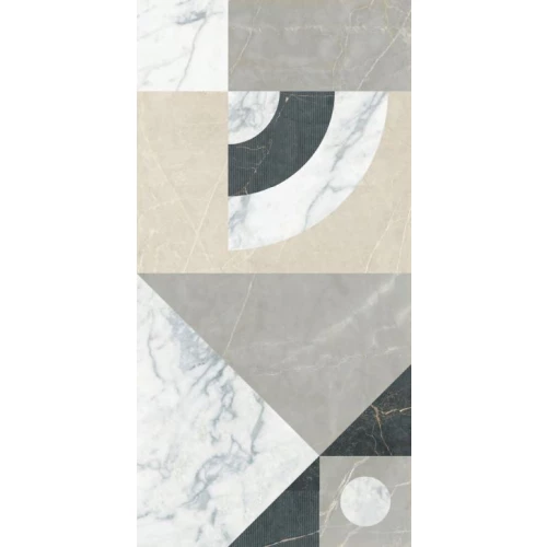 Керамогранит La Fenice Velvet Marble Frame Line Reactive 3D матовый серый 12MBV08D 120х60 см