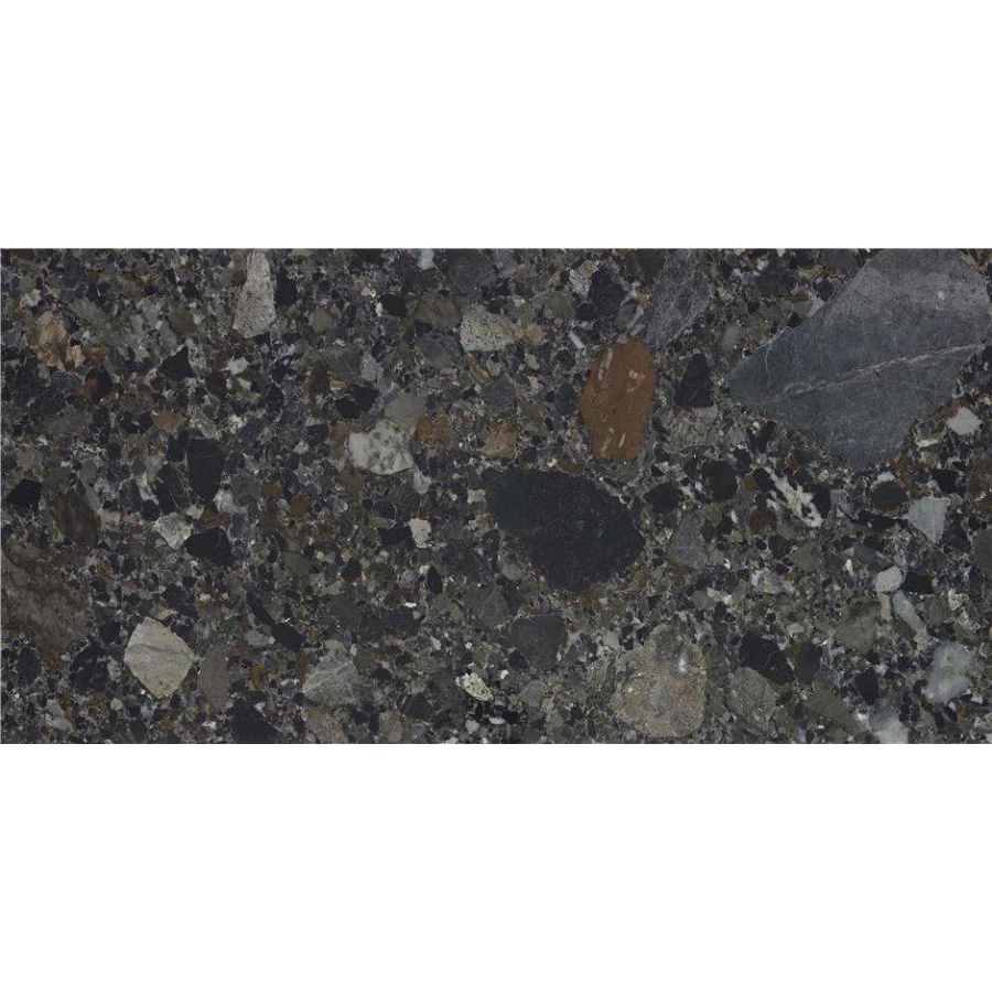 Керамогранит Stn ceramica Inlay Dark Pul Rect глянцевый черный 120х60 см