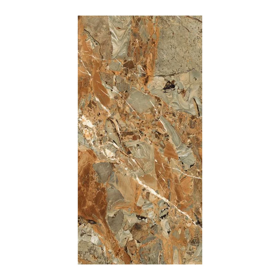 Керамогранит Maimoon Ceramica High Glossy Breccia Fantastico brown 160х80 см