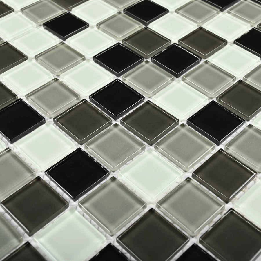 Мозаика Bonaparte Стеклянная мозаика Carbon mix 25х25 глянцевая многоцветная 30х30 см