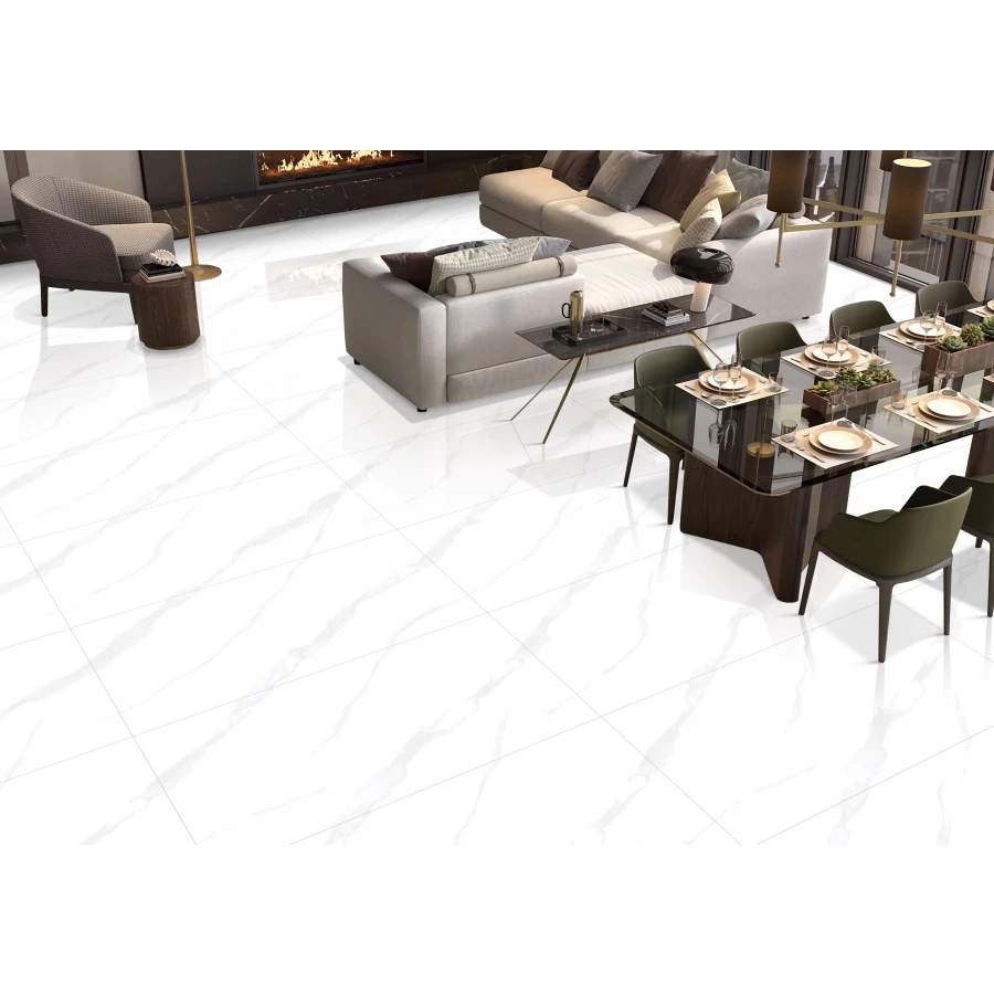 Керамогранит lamore Ceramic Gloss 60х120 Infinite Blanco глянцевый белый 60/120-028 120х60 см