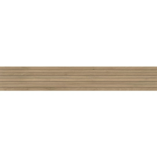 Декор керамогранит Atlas Concorde Италия Лог Мун Оук Татами 3Д / Log Moon Oak Tatami 3D Matte Sensitech рельефный под дерево AYCT 18,5х120 см 9 мм