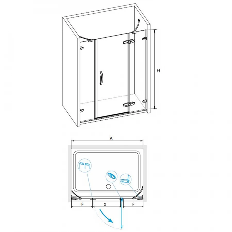 Душевая дверь RGW SA-01 02030116-11 1600 прозрачное