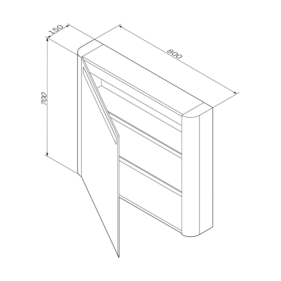 Зеркальный шкаф Am Pm Sensation с подсветкой правый орех M30MCR0801NF 80 см
