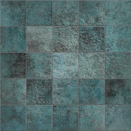 Керамогранит Dune Ceramica Tahiti Turquoise Glossy глянцевая бирюзовая 188827 14,7X14,7 см