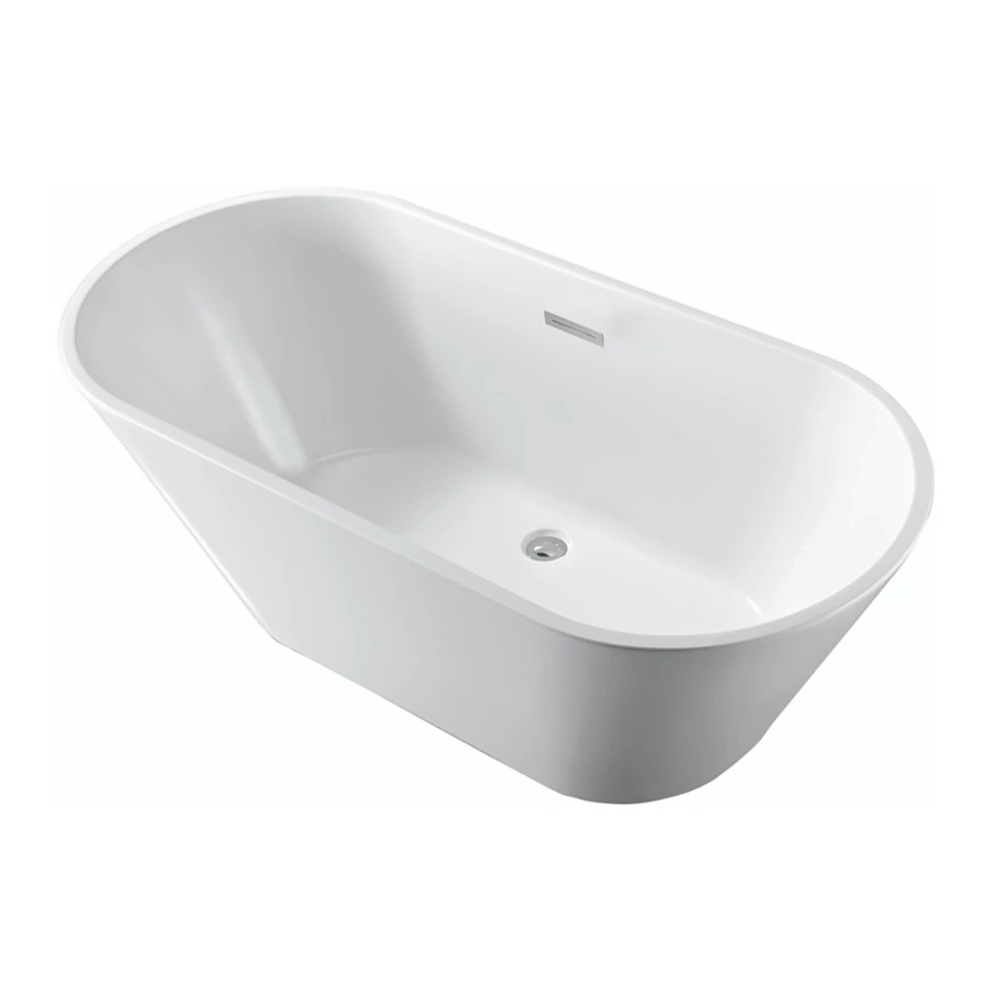 Ванна акриловая Aquatek Хорса отдельностоящая в комплекте со сливом и ножками белый глянцевый AQ-5776 168х76 см