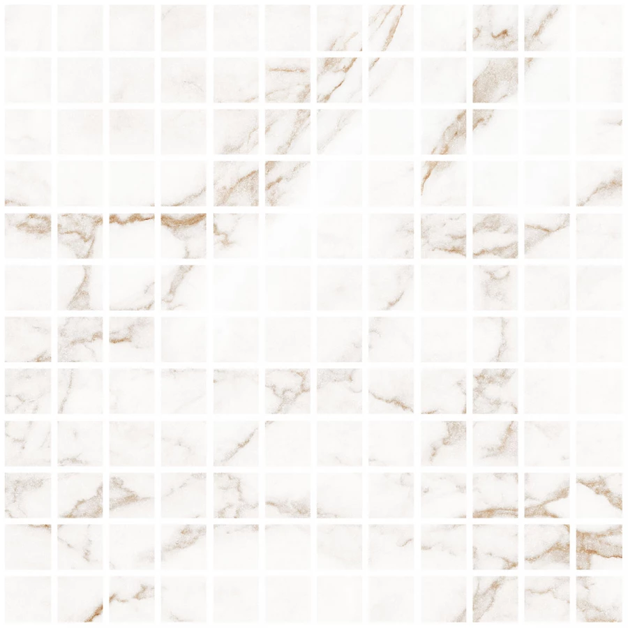 Керамогранит Living Ceramics Blanc Statuario Gold Mosaic 25 Soft LV10634 30x30 см