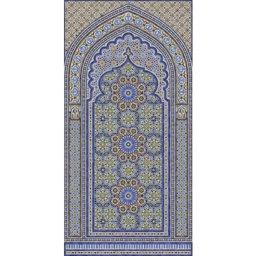 Керамогранит Kerama Marazzi Ковры Аттарин обрезной матовый синий KMD3STA081GR 119,5x238,5 см