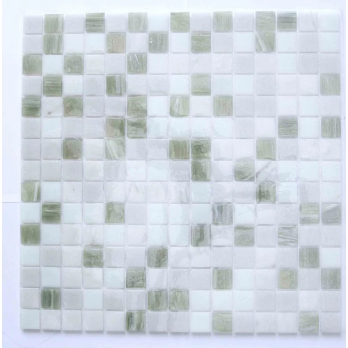 Стеклянная мозаика Trend Aquatica Ice Palace сетка 2x2 глянцевая белая ICEPal-OA07000303 31,6х31,6 см