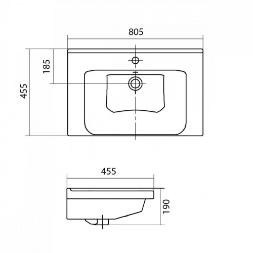 Умывальник Santek Миранда 1.WH30.2.251 80 см