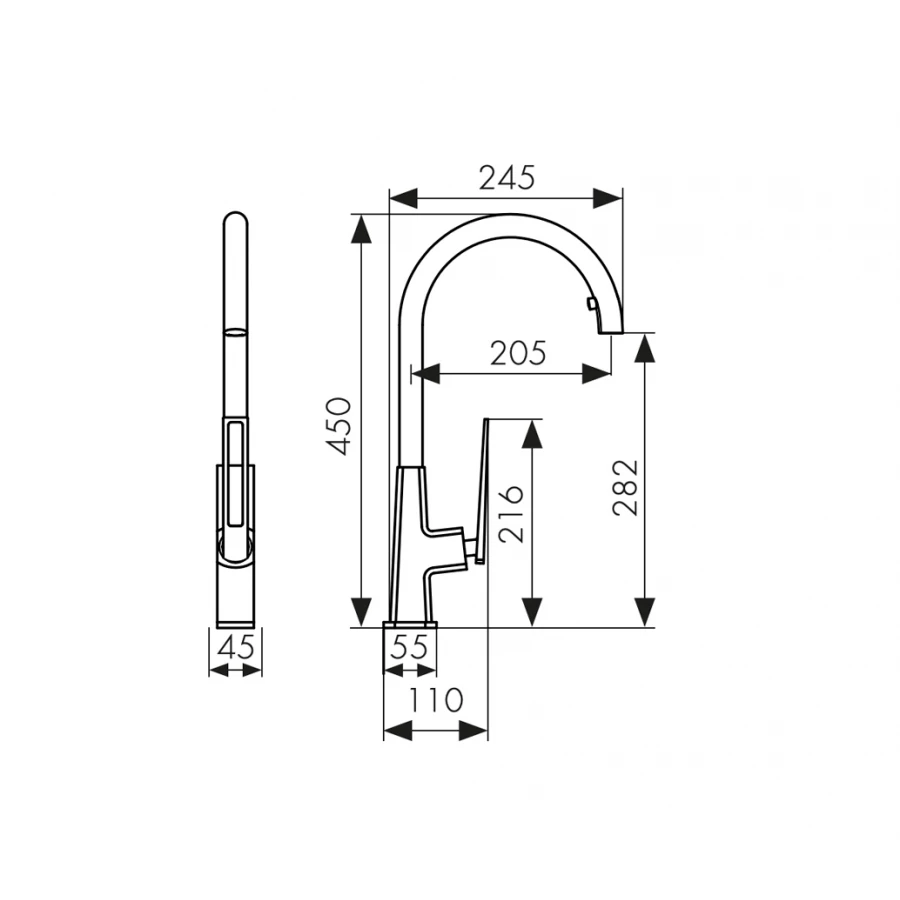 Смеситель для кухонной мойки Kaiser Merkur 27166-2 черный