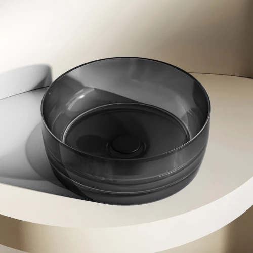 Раковина накладная прозрачная Abber Kristall AT2804Onyx