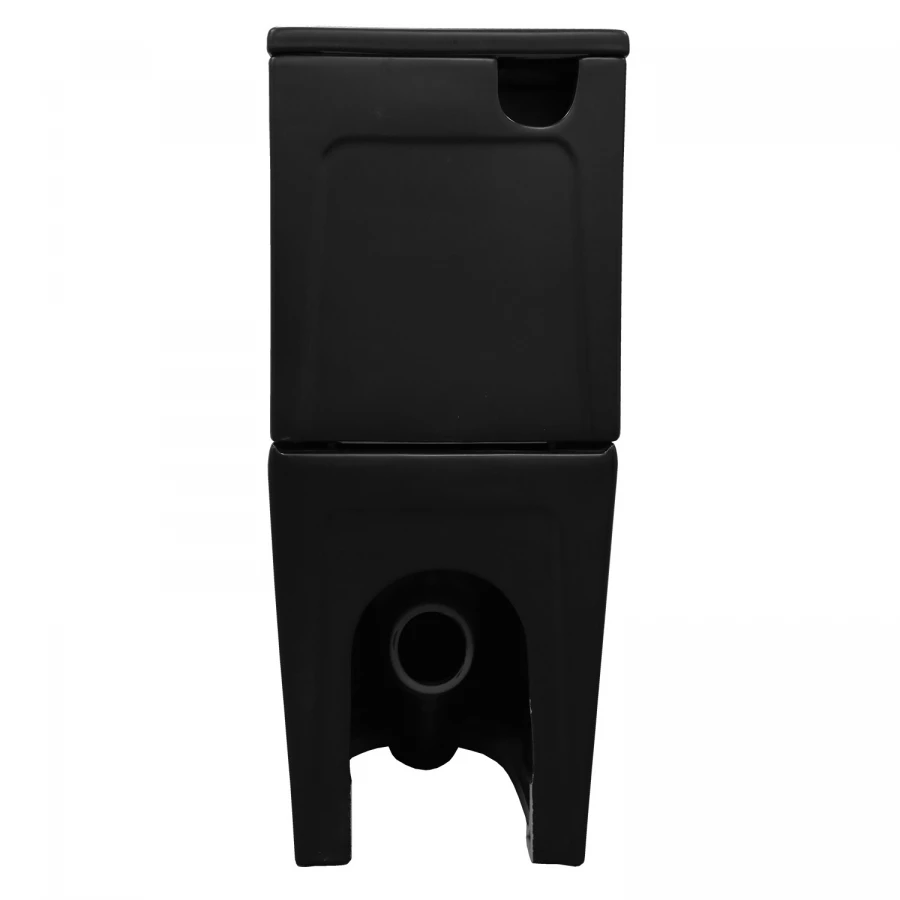 Унитаз-компакт Azario Black King безободковый с быстросъемным сиденьем микролифт черный матовый AZ-8303D 37х64х81 см