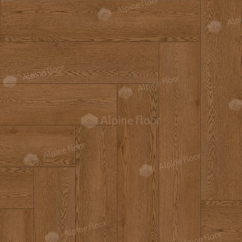 Каменный SPC ламинат Alpine Floor Parquet Light синхронное тиснение Дуб Селена ЕСО 13-32 43 класс 4 мм 1.95 кв.м 60х12.5 см