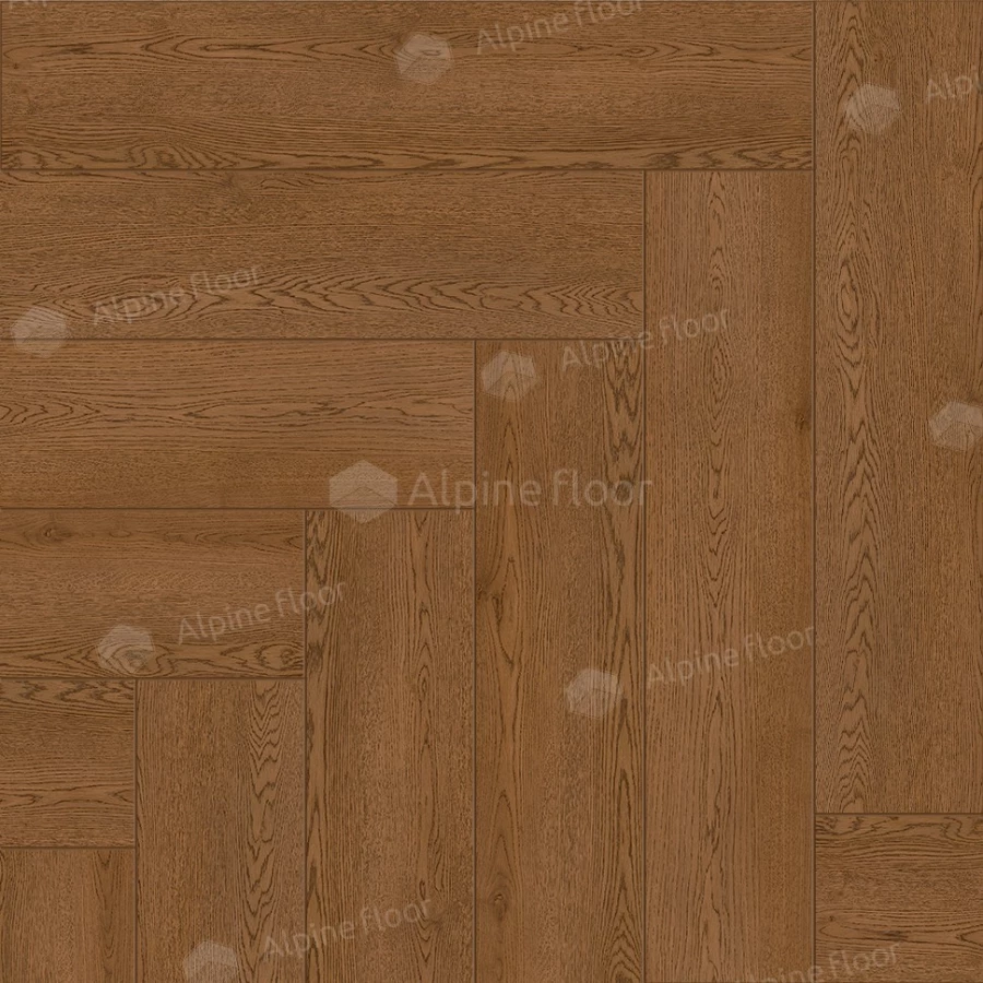 Каменный SPC ламинат Alpine Floor Parquet Light синхронное тиснение Дуб Селена ЕСО 13-32 43 класс 4 мм 1.95 кв.м 60х12.5 см