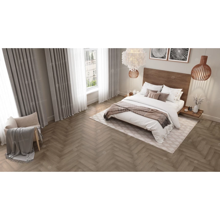 Плитка кварцвиниловая Alpine Floor Parquet LVT Дуб Насыщенный ECO 16-7 43 класс 2.5 мм 2.2278 кв.м. 59х11.8 см